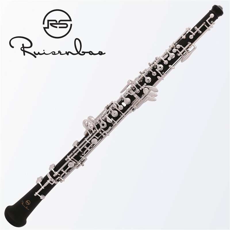 Professional Composite Ebony Wooden Oboe C Key Silver Plated With Case