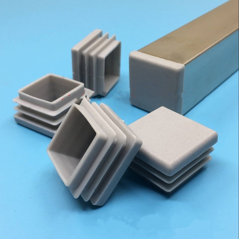 4pcs Gray Plastic Square chair table feet cap Pipe Tube Blanking End Caps Insert Furniture Leg Plug decorative dust cover