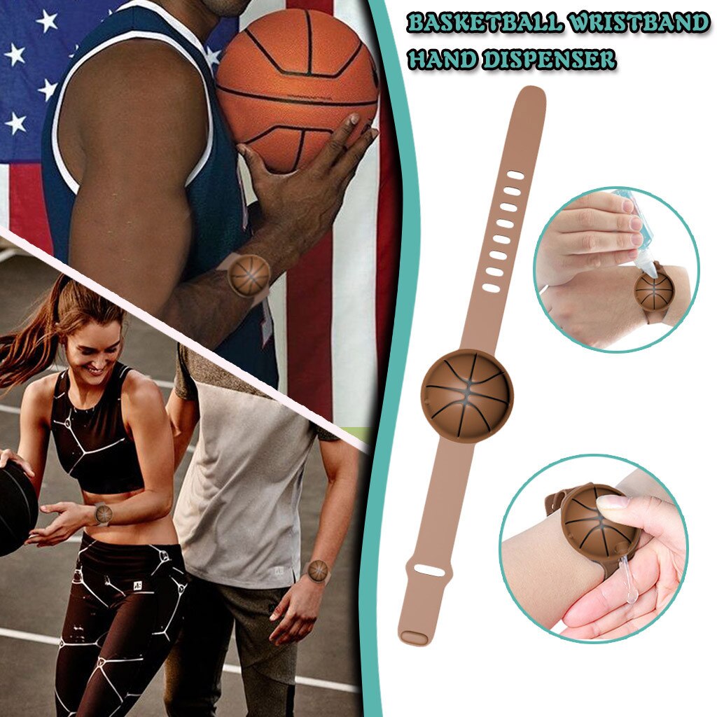 Hand Sanitizer Disinfectant Sub-packing Silicone Bracelet Wristband Basketball Liquid Wristband Hand Dispensador de desinfectant