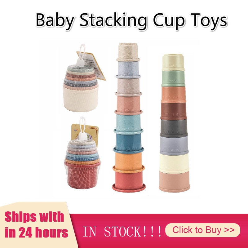 Baby Stacking Cup Toys Early Educational Intelligence Toy Folding Tower Toys Children Birthday Christmas Gift Tecnologia Juguete