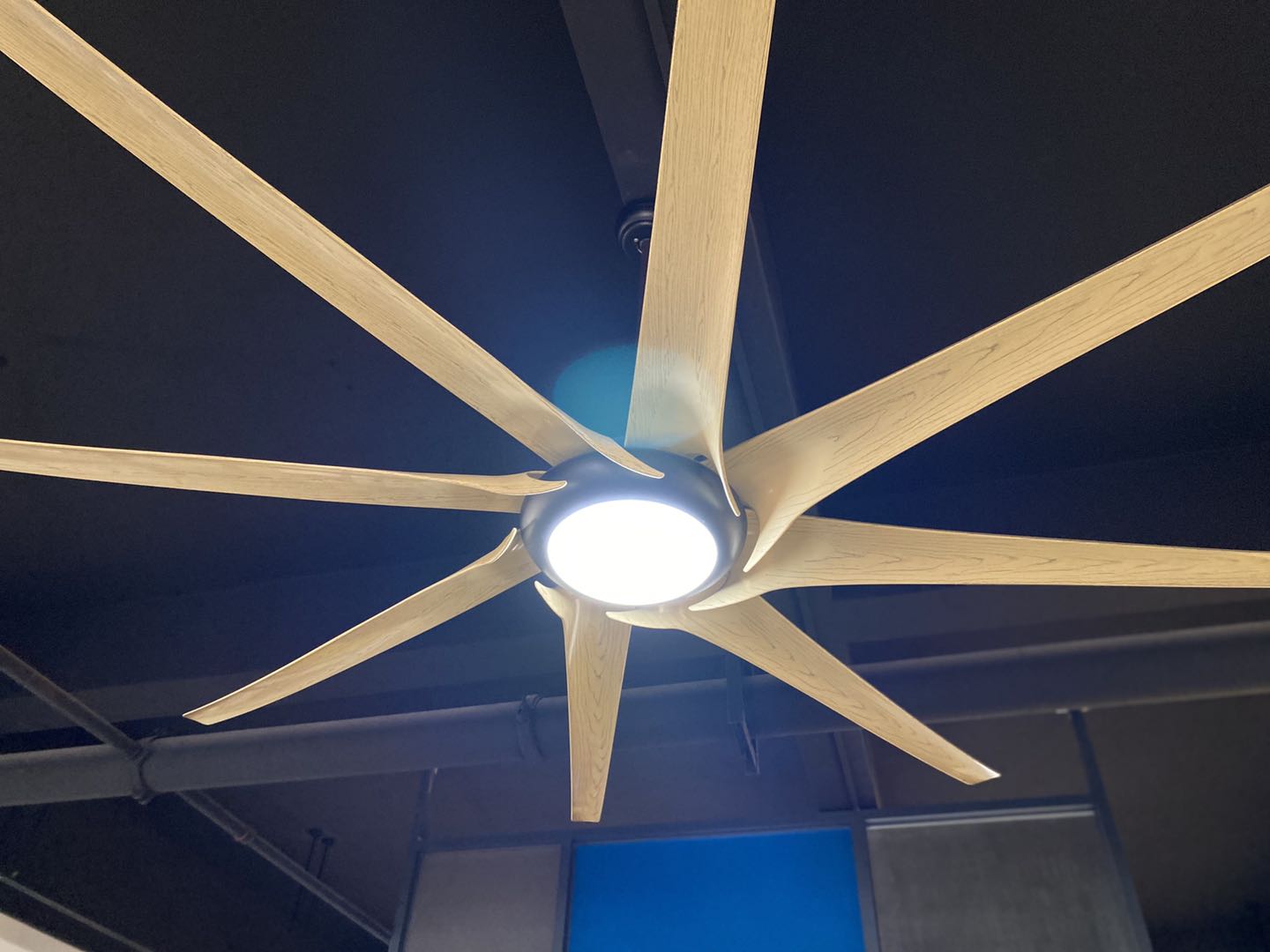 100 Inch Ceiling Fan with Light Big Wind DC Motor 5Speed Ventilador De Techo Office Ceiling Fan In Hotel Lobby Free Shipping