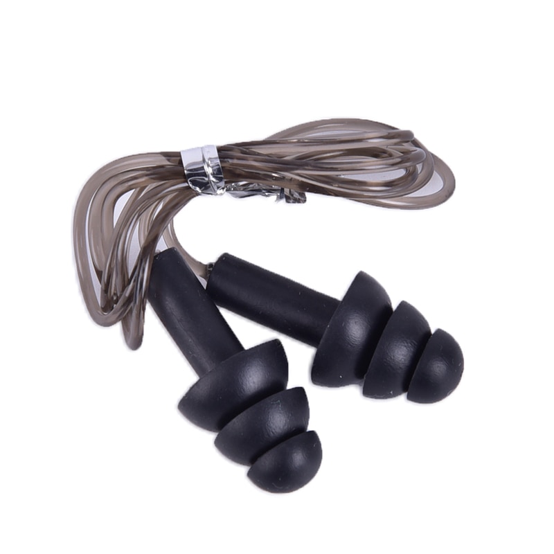 1Pair Comfort Earplugs Noise Reduction Silicone Soft Ear Plugs PVC Rope Earplugs Protective For Swimming For Sleep