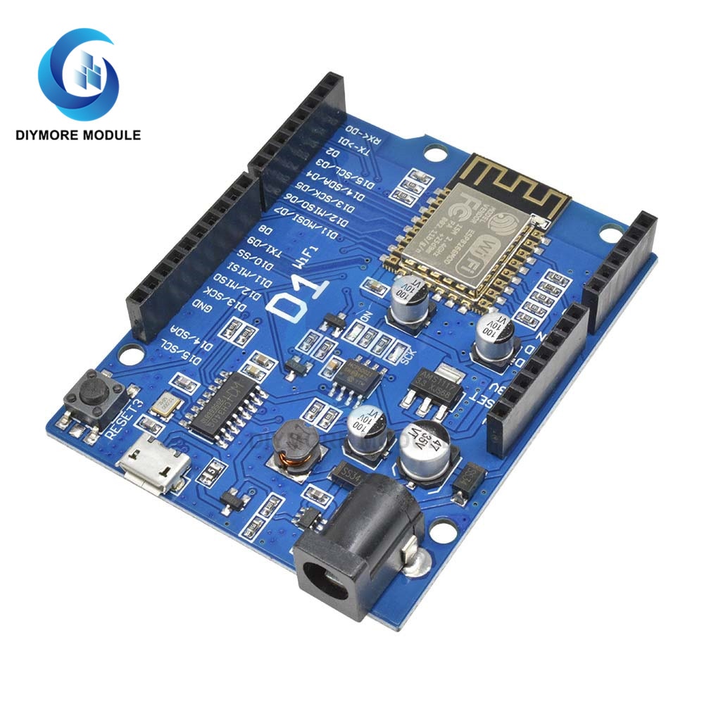 ESP-12E WeMos D1 UNO R3 CH340 CH340G WiFi Development Board Based ESP8266 Shield Smart Electronic PCB For Arduino Compatible IDE