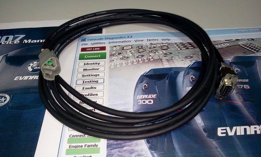 For EVINRUDE E-TEC ETEC diagnostic cable SET, PLUG & PLAY! (FICHT, OMC Johnson...)