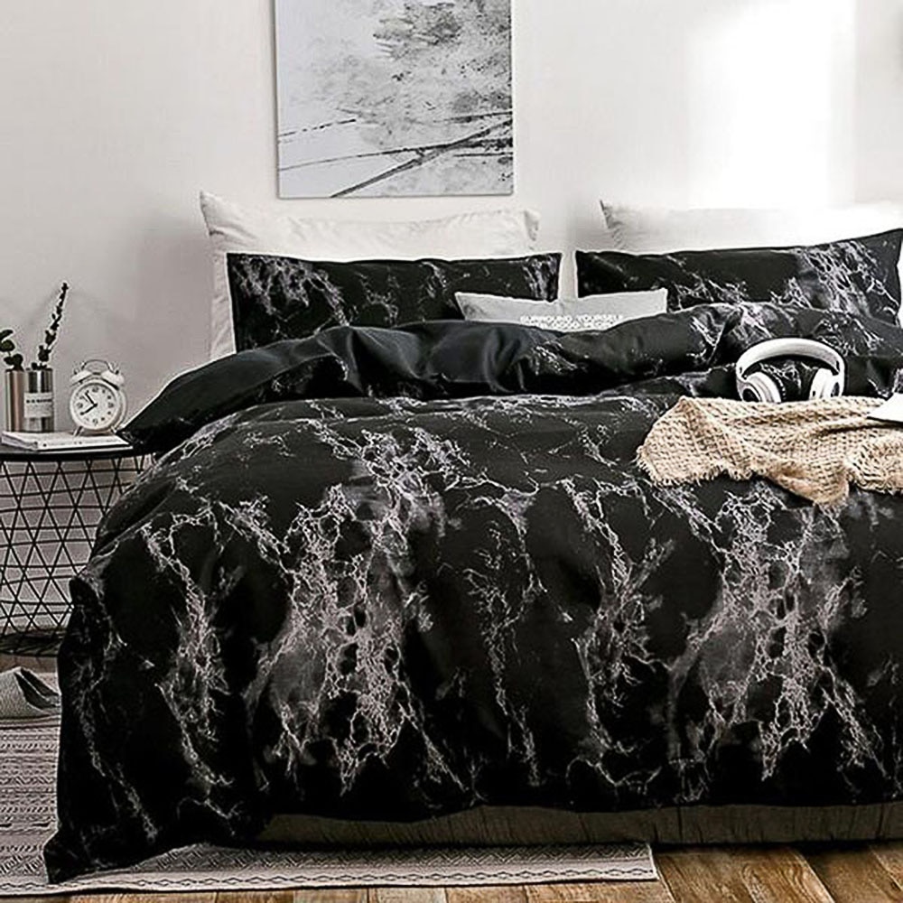 Nordic Modern Style Marble Pattern Printed Duvet Cover Set With Pillowcase Bedding Set Double Full Queen King Size Bed 5 Colors