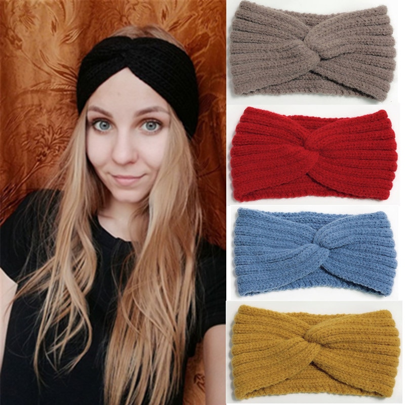 Winter Warm Headband for Women Woolen Knitting Headbands Wool Knitted Elastic Headband Headwear Girls Hair Band Hair Accessories