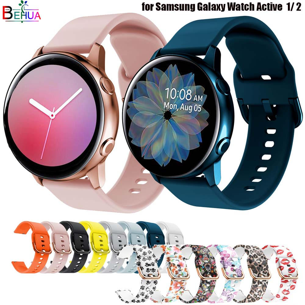 silicone Original 20mm band Strap For Samsung Galaxy Watch Active 2 40/44mm / 3 41mm smartwatch wristband For Huawei GT 2 42mm