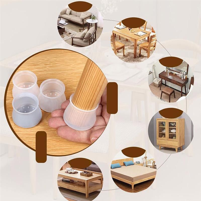 4/8/12/16PCS Furniture Chair Leg Silicone Cap Pad Protection Table Feet Cover Floor Protector Non-slip Table Chair Mat Caps Foot