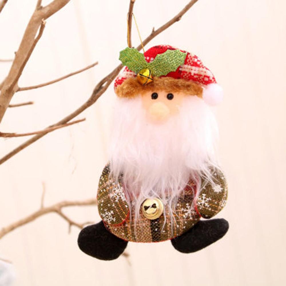 2020 Christmas Tree Ornaments Cartoon Christmas Doll Children Snowflake Santa Claus Elk Doll Bell Pendant for Home New Year Gift