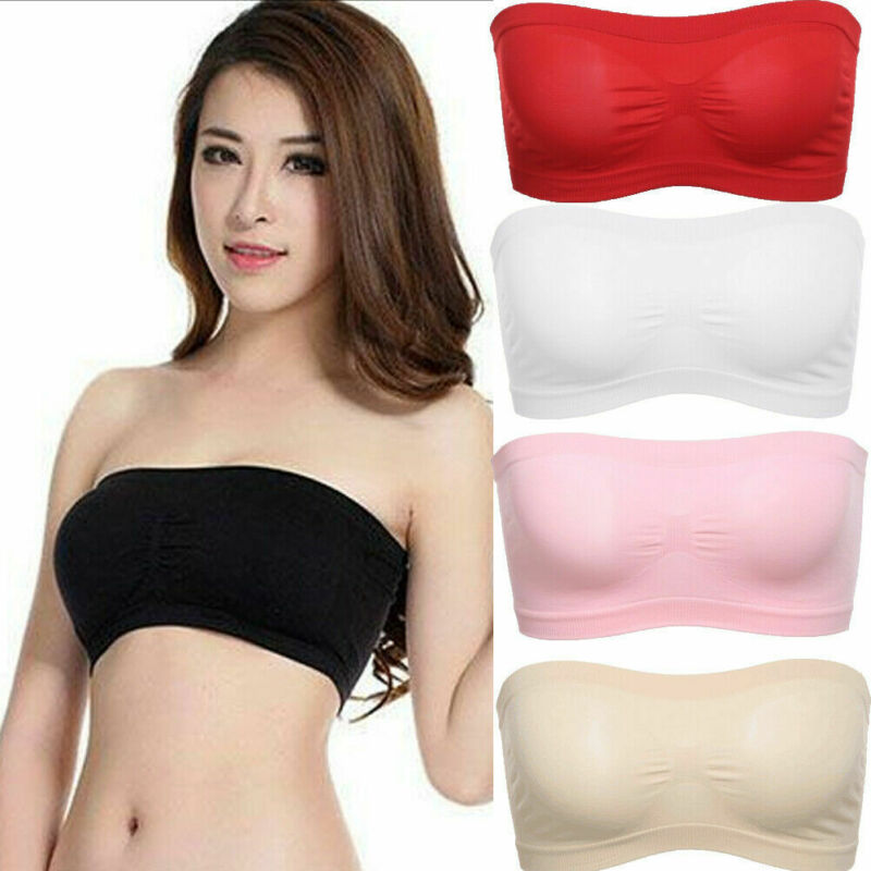 Women Tube Top Solid Strapless Bandeau Bra Underwear Female Bralette Seamless Bra Tops