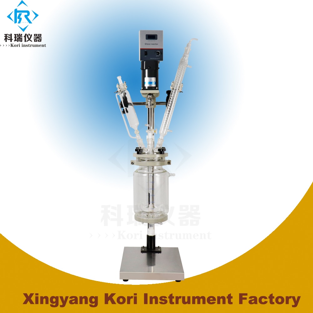 SF-3L lab scale reactor /glass reactor jacketed / chemistry stirred reactor vessel with glassware set