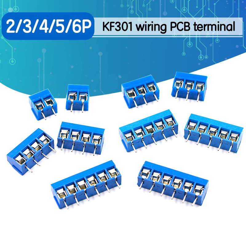 KF301-2P 3P 4P 5P 6P 7P 8P 9P 10P Pitch 5.0mm Straight Pin Screw PCB Terminal Block Connector