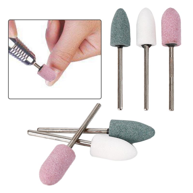 Nail Art Grinding Wheel Grinding Ceramic UV Gel Polishing DIY Drill Natural Silicon Carbide Exfoliating Manicure Tapered Handle