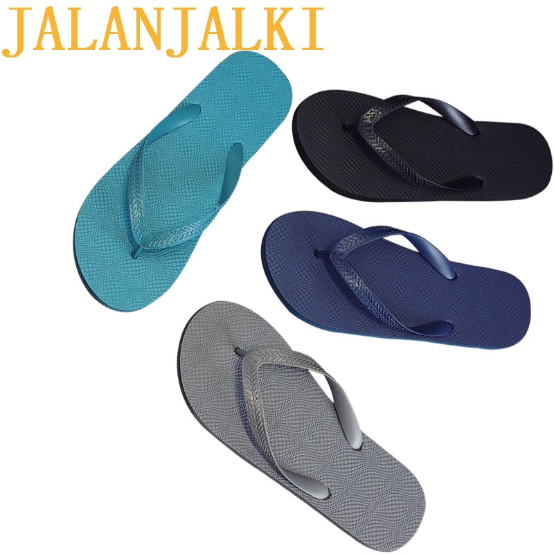 JALANJALKI Summer Men Slippers Outdoor Non-slip Beach Shoes Quick dry Flat Flip-flop Meal Basic Sandals Light Weight Soft EVA