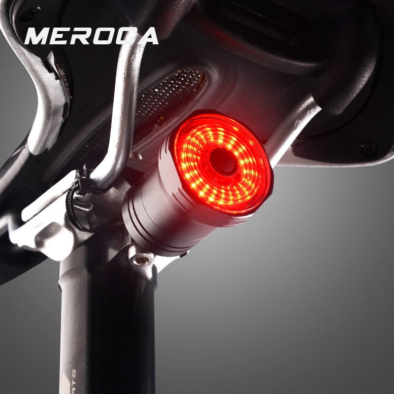 MEROCA Upgrade Smart Bicycle Rear Light Auto Start/Stop Brake Sensing Bike Light IPx6 Waterproof LED Charging Cycling Taillight