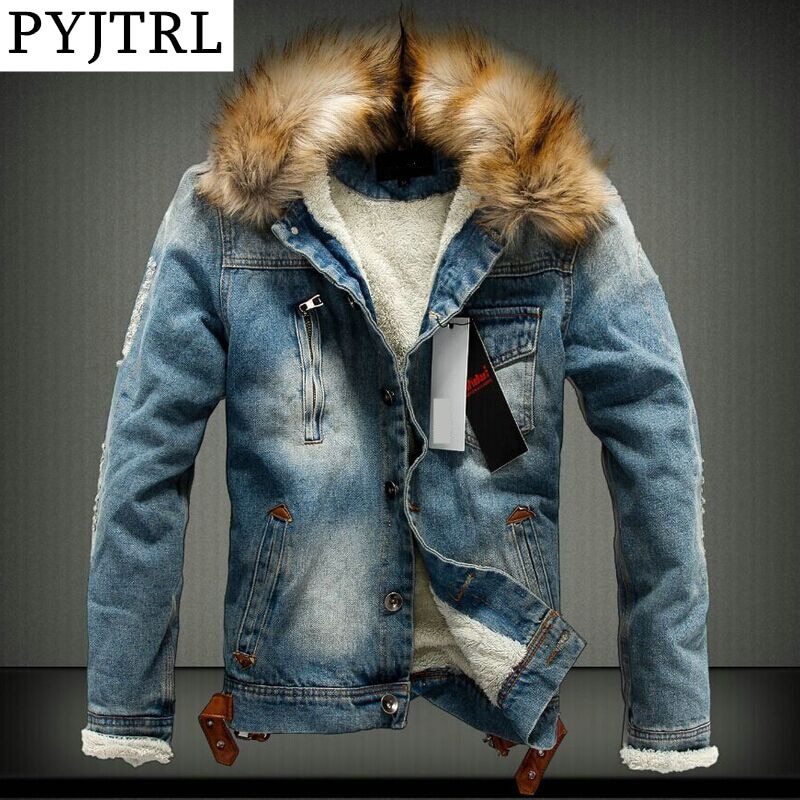 PYJTRL Men's Winter Thick Fleece Jacket