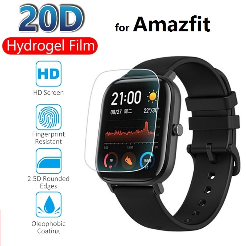 3pcs Protective Hydrogel Film for Amazfit Bip S U GTR 47mm 42mm GTS 2 Mini 2e (Not Tempered Glass) Screen Protector Film Foil