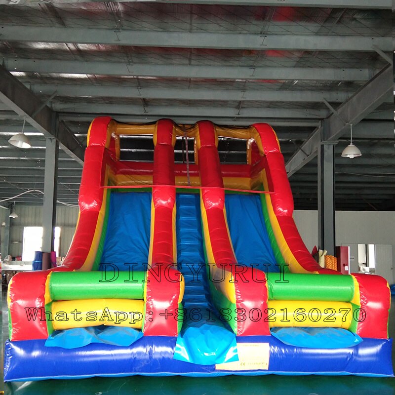 Colorful Outdoor Funny Bouncy Game Inflatable Slide 8m Long Big Slide for Kids and Adult