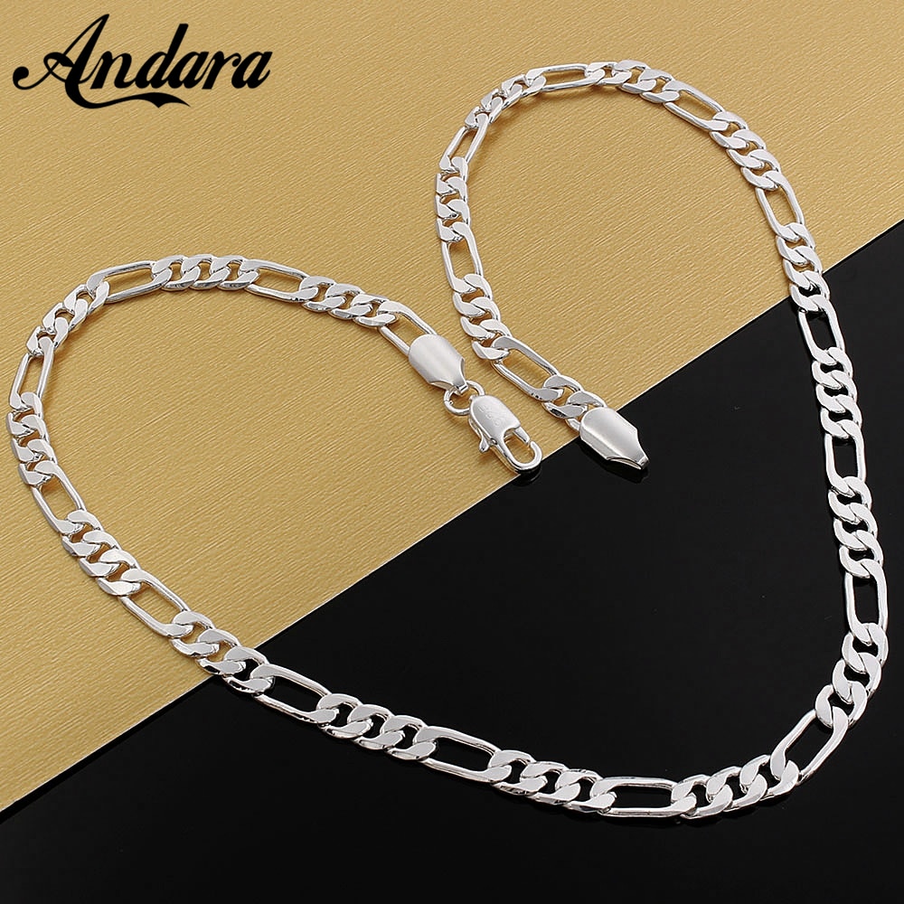 925 Silver Necklace Three Rooms One Ferrero Necklace Silver Chain Men&Women Silver Necklace Fashion Classic Jewelry 4MM