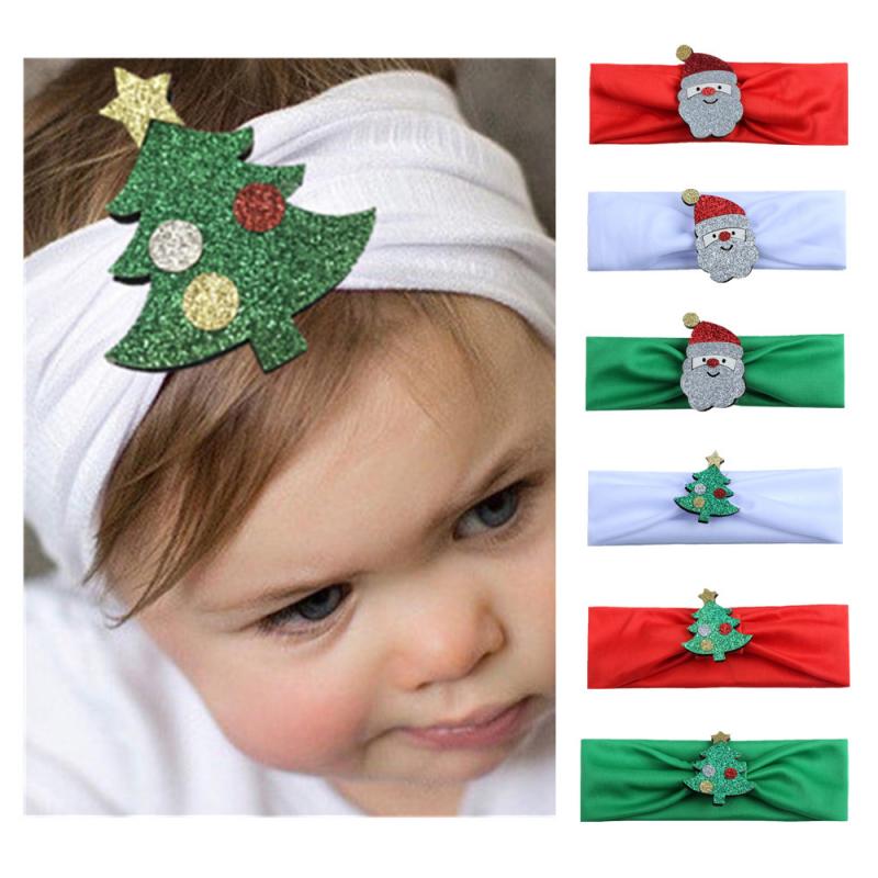 Children's Christmas Headbands Hair Strap Elastic Baby Girl Children Kids Headwear Santa Claus Xmas Tree Hair Accessories Bebe