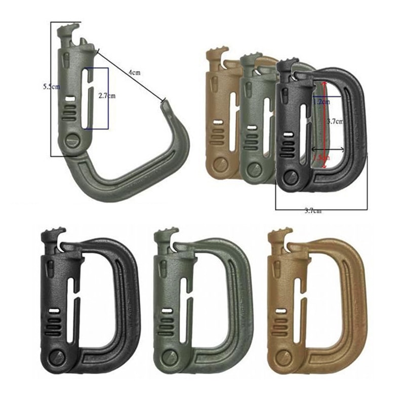 Camping Hiking Clip Carabiner Locking Safety Buckle D-Ring Hook Camping Hiking Climbing Accessories Molle Tactical