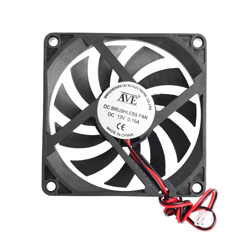 12V 2-Pin 80x80x10mm PC Computer CPU System Heatsink Brushless Cooling Fan 8010