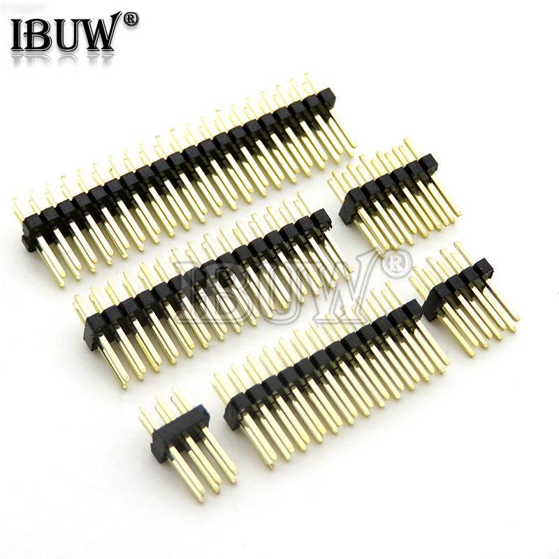 1.27mm 1.27 Double Row Male 2~40P Breakaway PCB Board Pin Header Connector Strip Pinheader 2*3/4/5/6/7/8/10/12/15/20/40p 3-50P