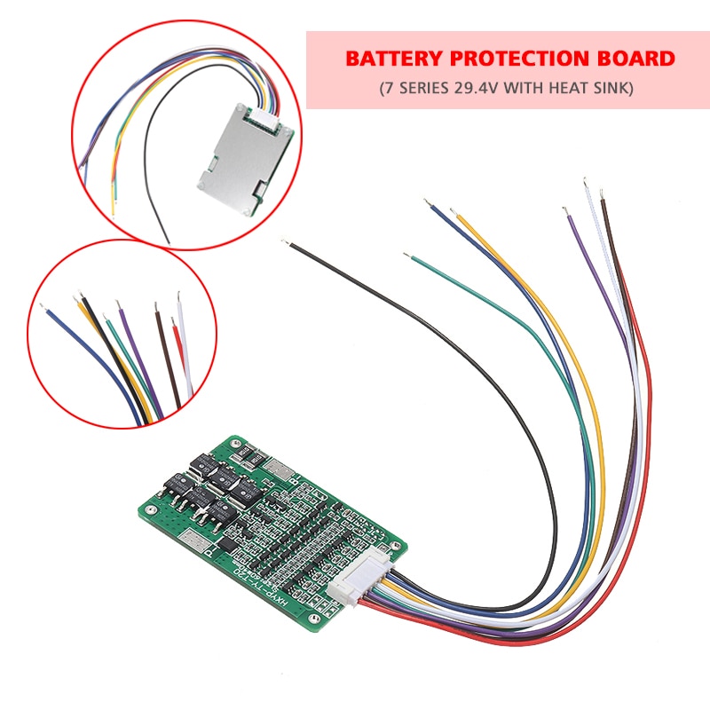 1pcs 7S 29.4V BMS Lithium Battery Protection Board Charger Module with Balance for 18650 Li-ion Lithium Battery