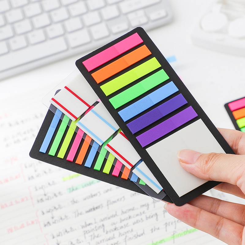 23 Designs Minimal Ins Style Fluorescence Self Adhesive Memo Pad Sticky Notes Bookmark Marker Student Stationery Office Supplies