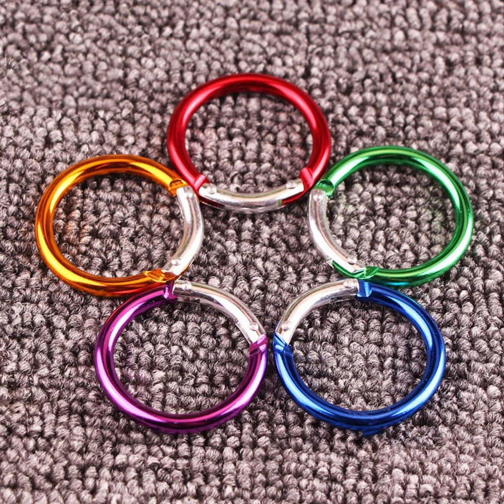 5Pcs Multicolor Aluminum Alloy Carabiner Heart Round Shaped Keychain Camping Carabiner Lock Hook Buckle Outdoor Climbing Tools