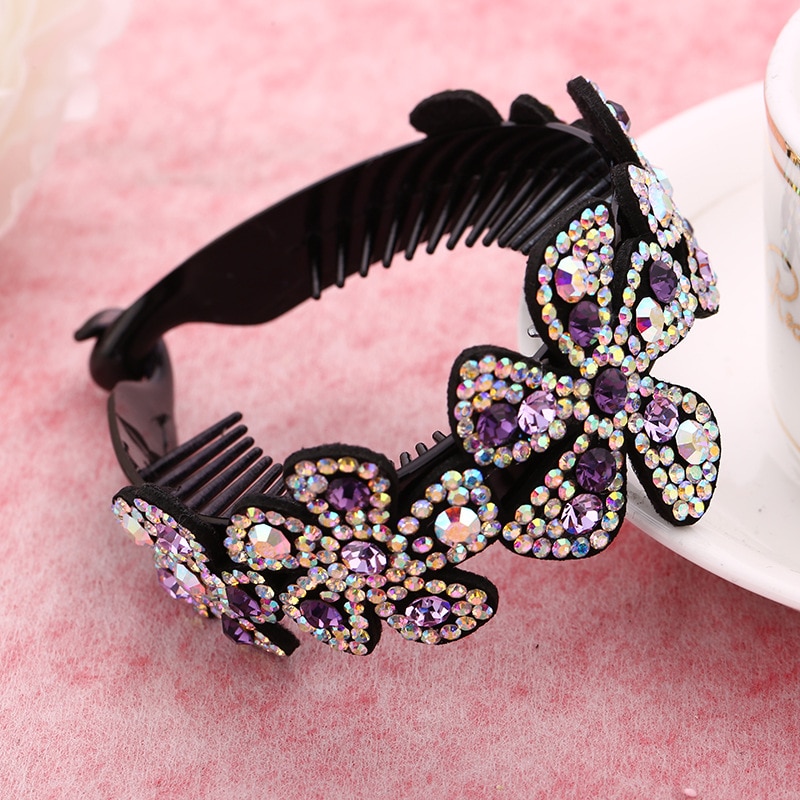 6pcs Ladies hair tail buckle exquisite hair claw accessories crystal hair clips for girls accessories wholesale Ponytail holder