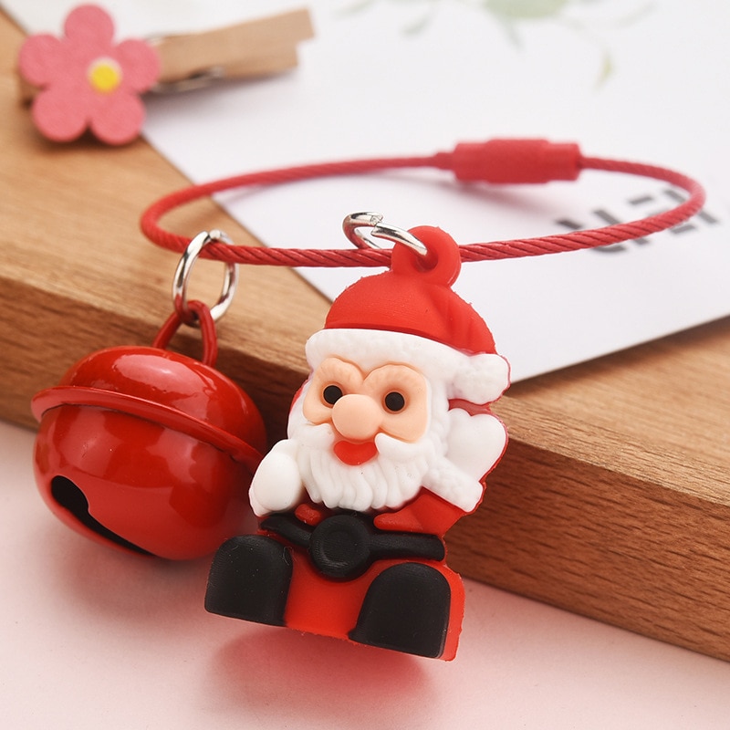 Christmas Key Ring Creative Bag Hangings Bead Ring Hanging Drop Christmas Decoration Hat Christmas Key Chain Funny Jewelry