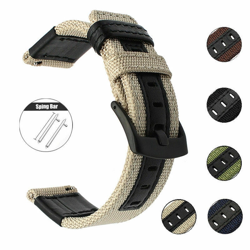 20mm 22mm Watchband for Samsung galaxy watch 46mm 42mm Nylon Leather Watch Strap For Huawei Watch GT 2 For Huawei Watch GT 2e