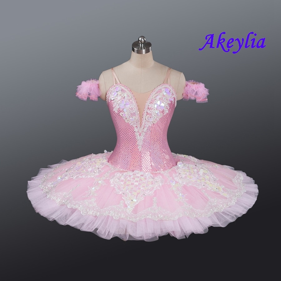 Light pink professional ballet tutu fairy for girls pancake tutu custom made YAGP classical ballet tutu ballerina costume JN0239