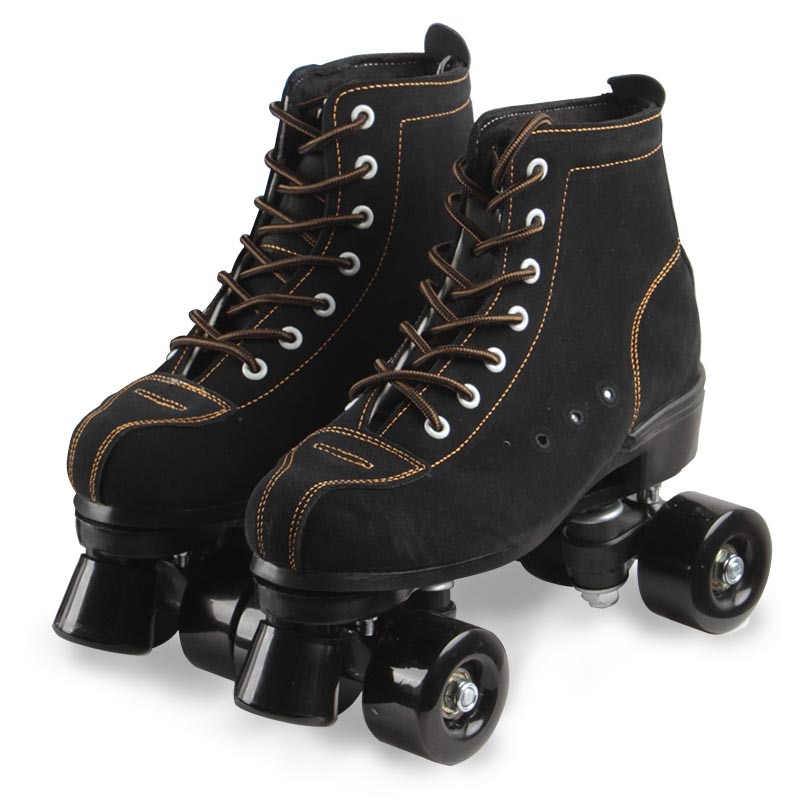2021 Girls Flashing Women Artificial Leather Adult Quad Roller Skates Skating Sliding Sneakers 4 wheels Beginner Gym Beginner