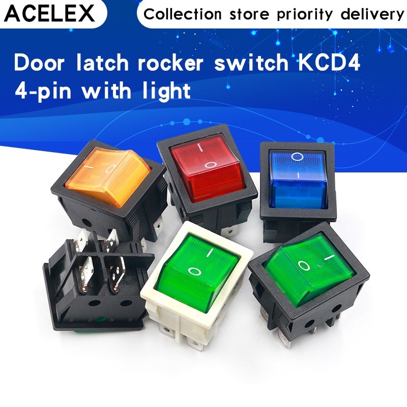 KCD4 Rocker Switch Button ON OFF 2 Position 4 Pins 6 Pins Electrical Equipment With Light Power Switch 16A 250VAC AC 250V