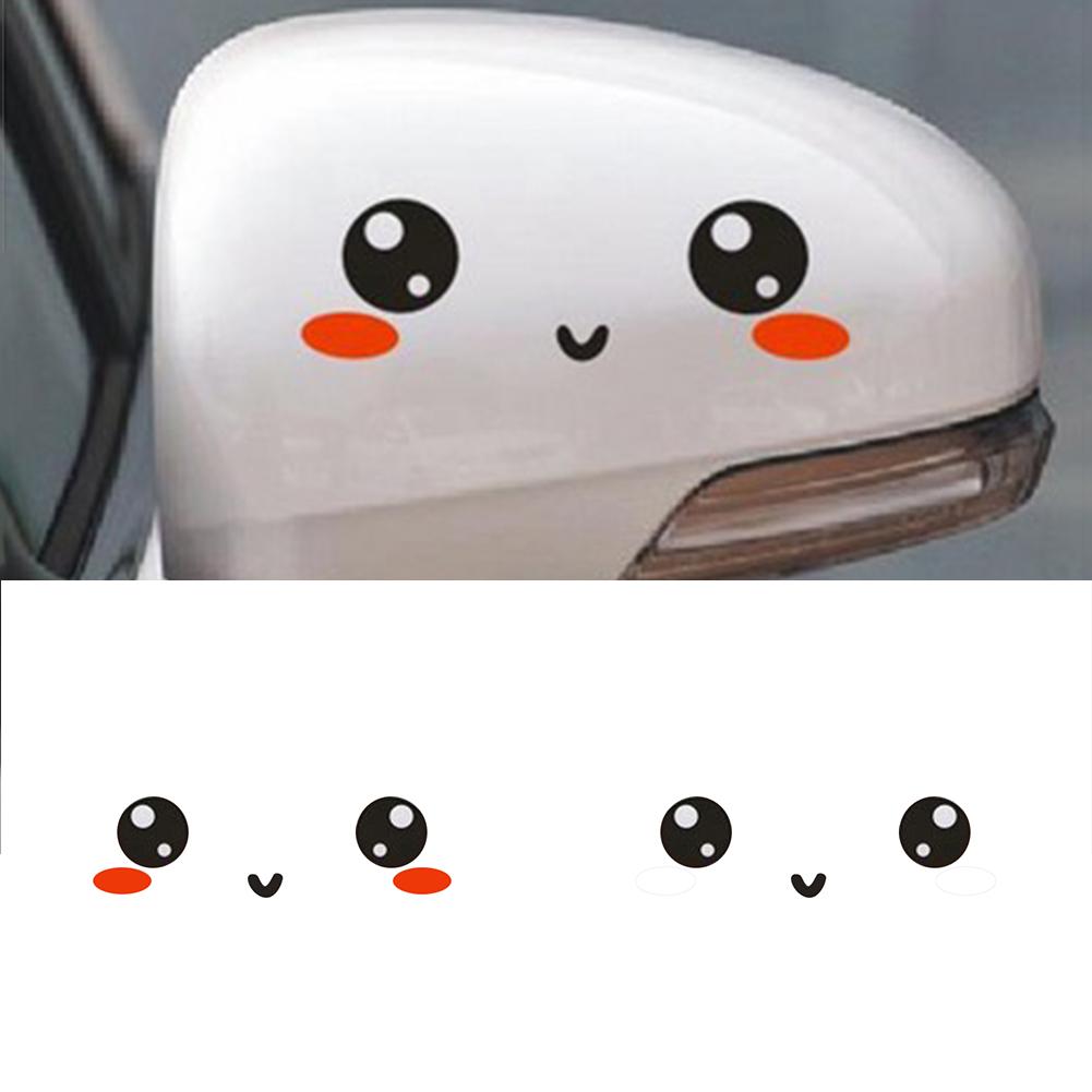 2Pcs Lovely Eye/Panda Cartoon Reflective Car Rearview Mirror Sticker Decal Decor