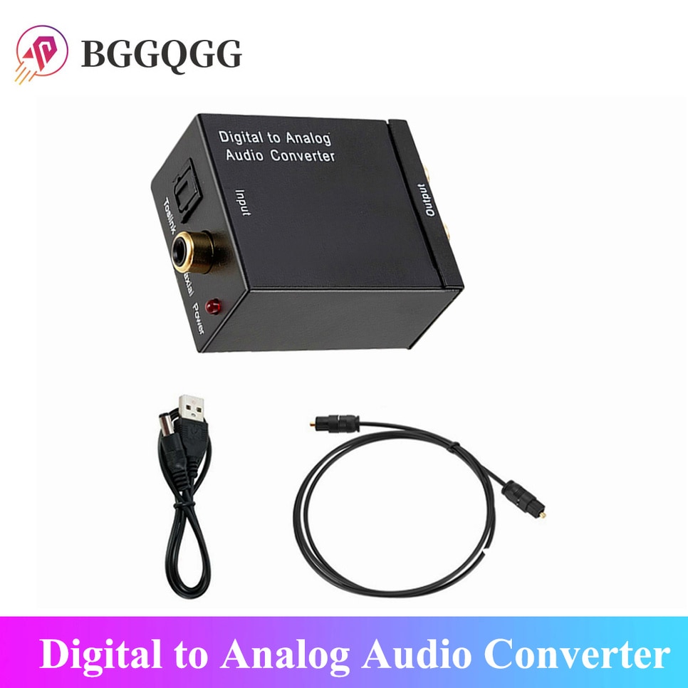 BGGQGG Usb Dac Optical Digital Stereo Audio SPDIF Toslink Coaxial Signal To Analog Converter DAC 2*RCA Amplifier Decoder Adapter