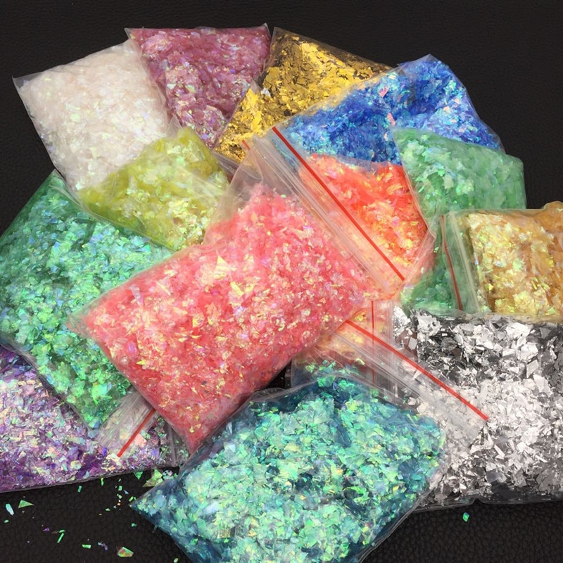 20g/lot Irregular Shell Paper Sequin Epoxy Resin Craft Filling Materials Colorful Paillette Glitter For Diy Making Resin Craft