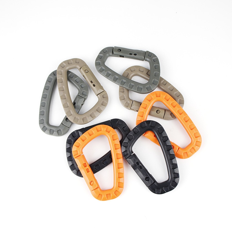 Outdoor Carabiners Clip Mountaineering Buckle Light Medium Climbing Accessories Tactical Plastic D-button Keychain Sports Hot