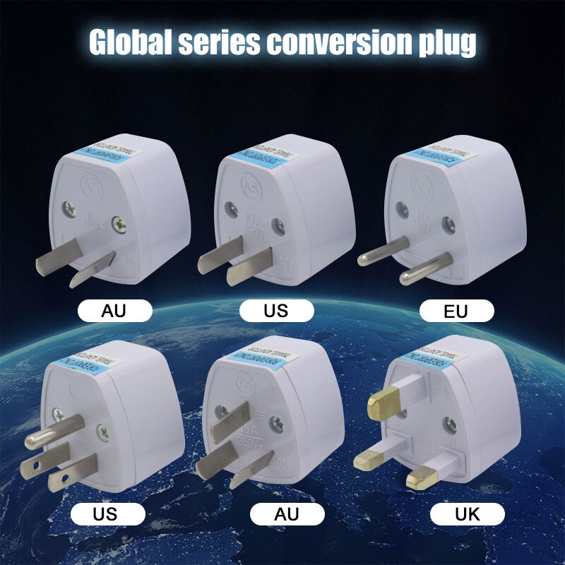 AC 250V 10A 1PC EU Plug EU Power Universal RU ES US Conversion Europe Power Plug Converter Socket Travel Socket Outlet Adapter