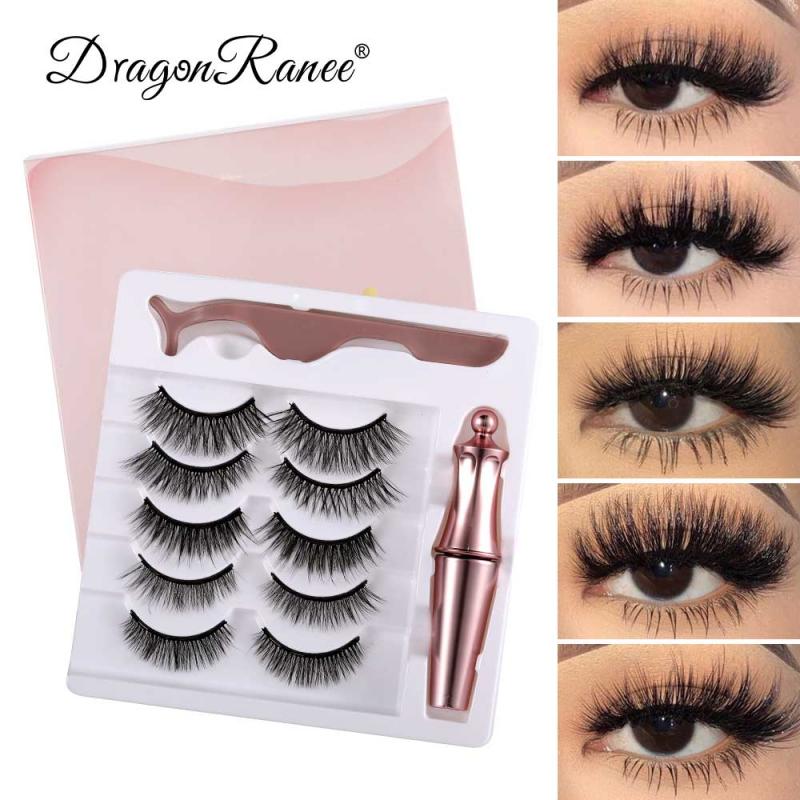 3D Magnetic Eyelashes Eyeliner Set Long Lasting False Mink Waterproof Eye Lashes Extension Reusable Beauty Make Up Tool TSLM1