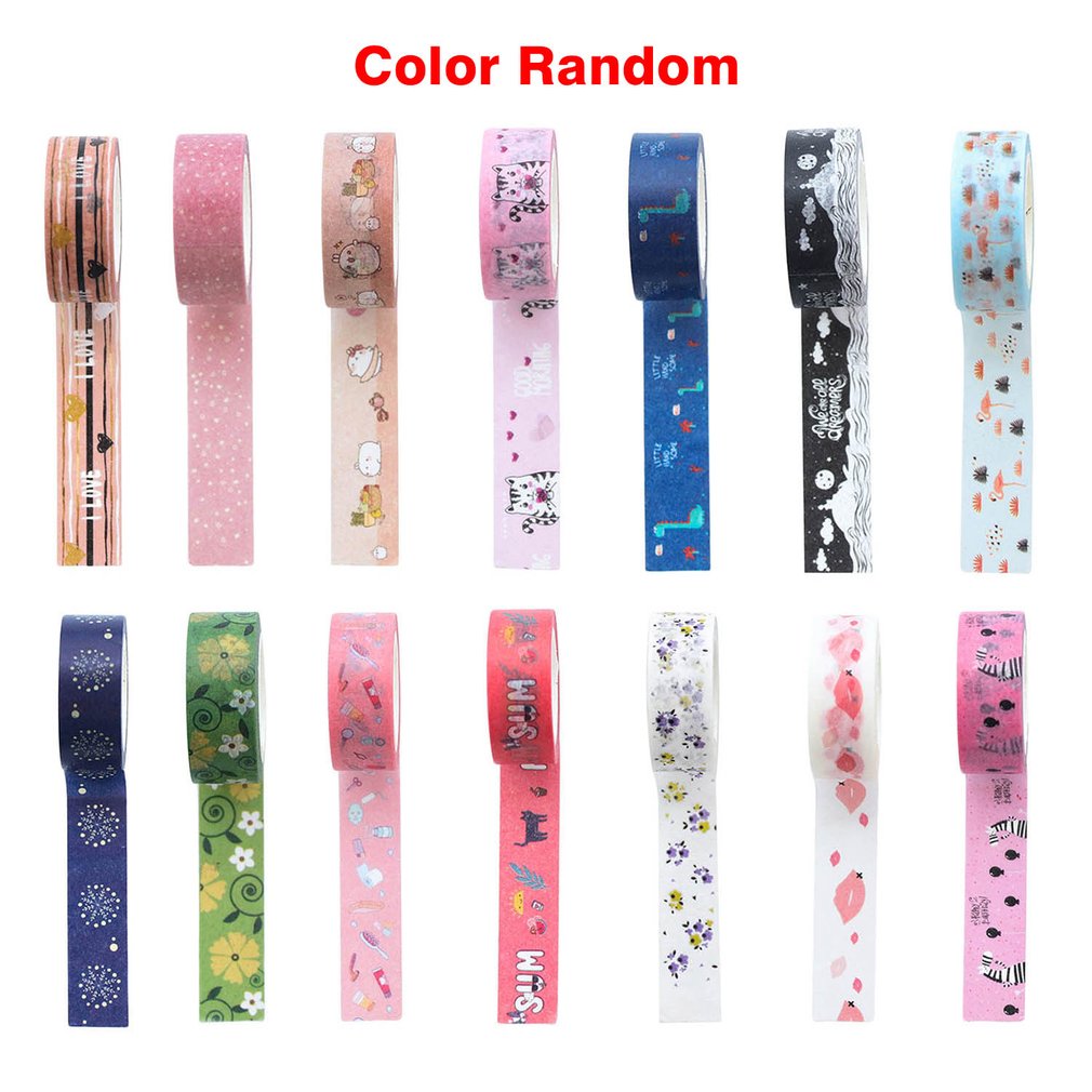 Colorful Candy Color Random Pattern Decorative Tape DIY Scrapbooking Masking Labeling Diary Decoration Self-Adhesive Sticker