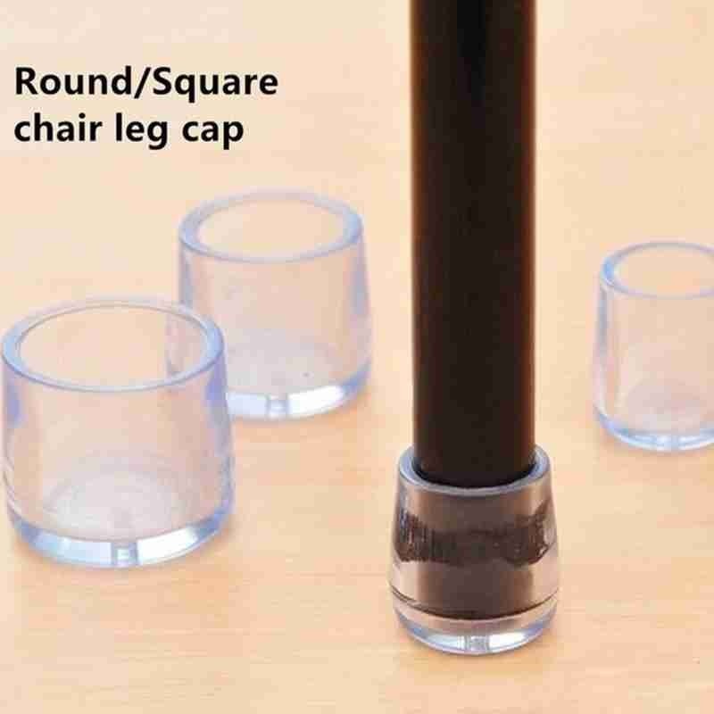 1pc PVC Protective Rubber Sleeve Round Tube Square Transparent Silicone Furniture Protective Cover Non-slip And Wear-resistant