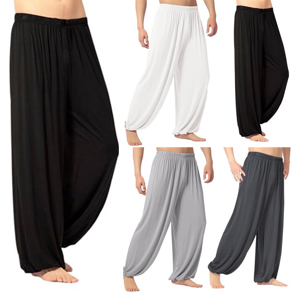 Yoga Pants Men's Casual Solid Color Baggy Trousers Belly Dance Yoga Harem Pants Slacks sweatpants Trendy Loose Dance Clothing