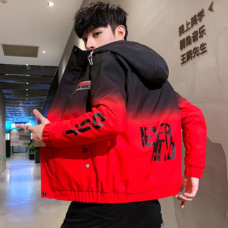 Jacket for men autumn/Winter 2020 new Korean fashion casual jacket in red and blue 3XL