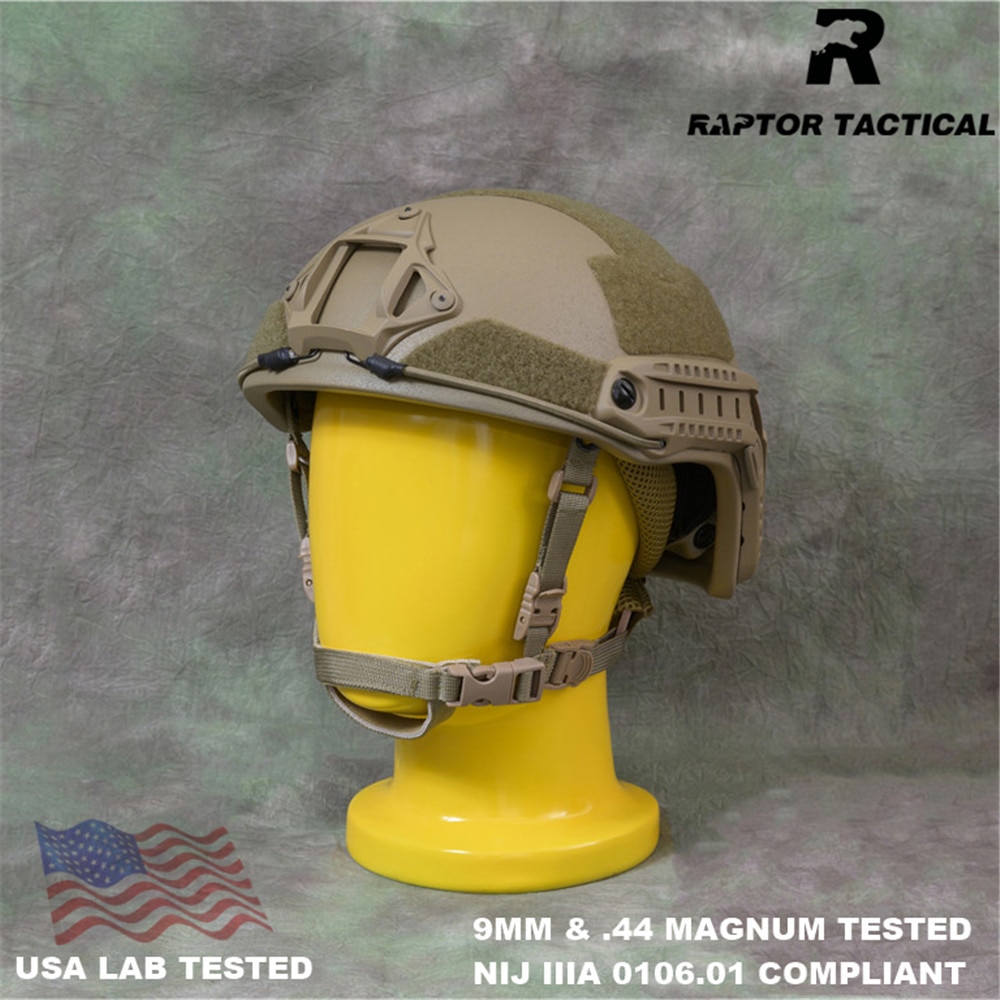 Raptor Tactical FAST UHMWPE NIJ IIIA 3A 0106.01 ISO Genuine High Cut Ballistic Helmet XP Cut Bulletproof Helmet Dial Liner