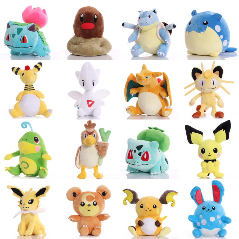 Pikachued Bulbasaur Charmander Eevee Squirtle Snorlax Mewtwo Plush Toy Totodile ice Vulpix Cute Anime Stuffed toy Gifts for kid