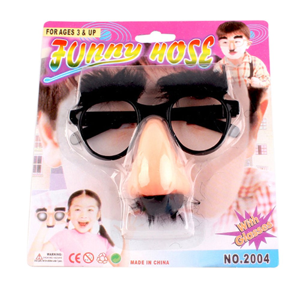 Halloween Fake Mask Cute Black Big Nose Funny Glasses Mustache Eyebrow for Halloween Party Decor Clown Costume Props