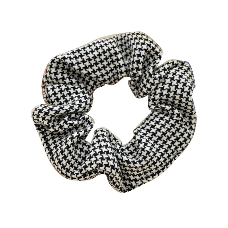 Fashion Plaid Hair Scrunchie Sweet Geometric Autumn Winter Hair Rope Women Girls Elastic Hair Bands Scrunchies Hair Accessories